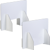 Sichtschutz Tischaufsteller aus Aluminiumverbund weiß mit Standfüßen, ohne Durchreiche 100 x 75 cm, unbedruckt